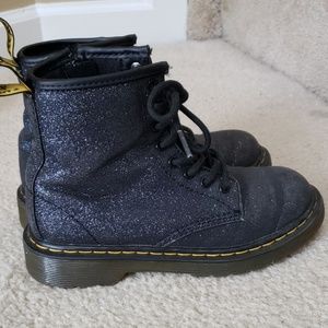 Doc Martens sparkly black boots girls size 1